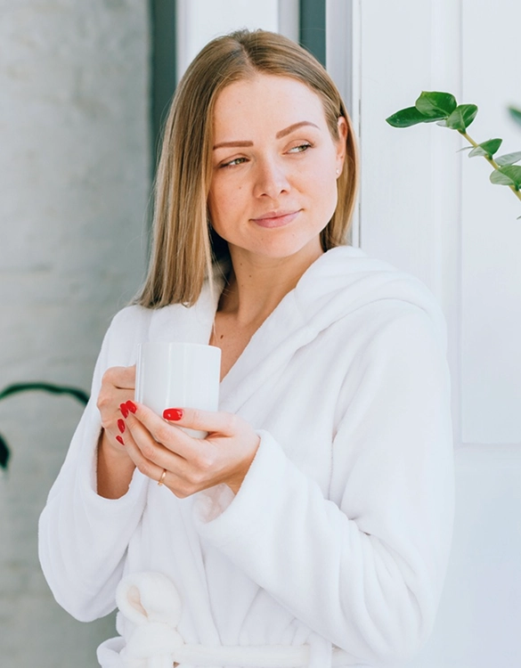Healthy Woman enjoying her tea